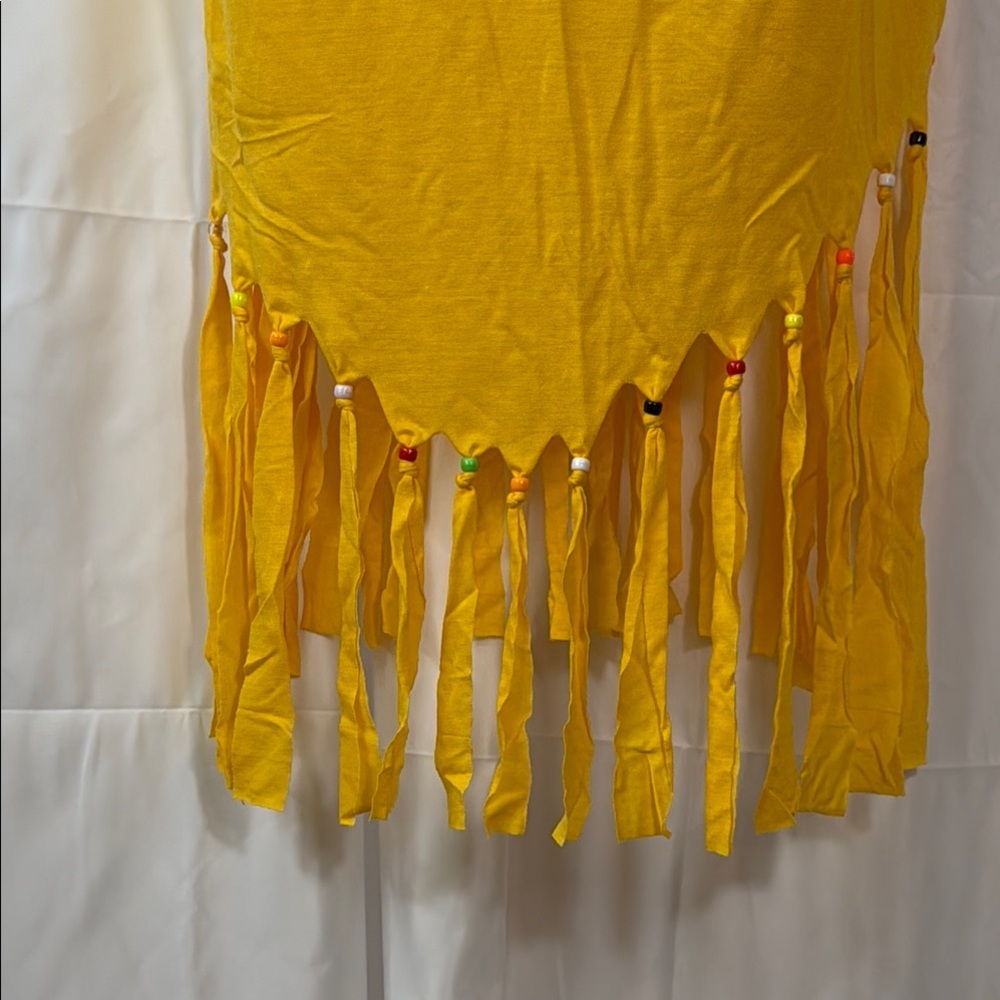Caribbean Yellow Fringe Dress with Island Graphics - Picture 8 of 9